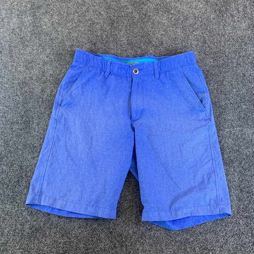 Under Armour Golf Shorts Mens 32 Blue Heathered Flat Front Performance Athletic
